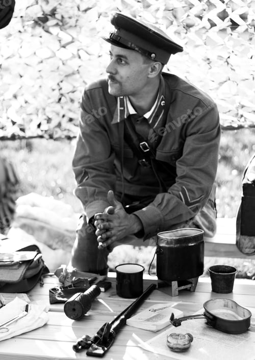 Preview: A soldier at a military fair