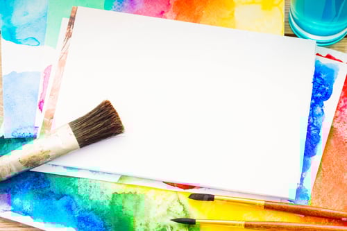 Preview: Colorful Watercolor Art Background with Brushes
