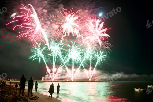 Visualização: Fogos de artifício à beira-mar