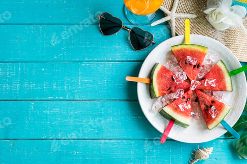 Preview: Women's casual clothes with accessories items and tropical fruits and flowers