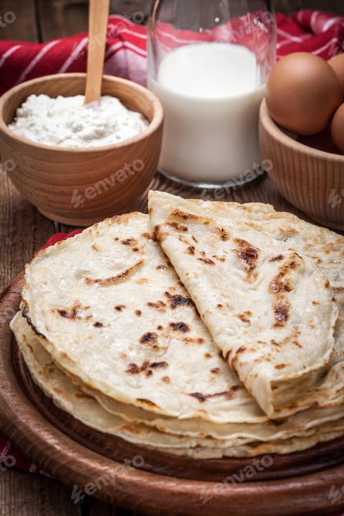 Preview: Pile of traditional Polish pancakes.