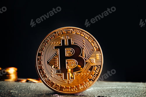 Preview: Close up photo of bitcoin crypto currency