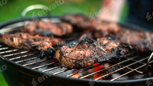 Preview: Frying meat on the grill