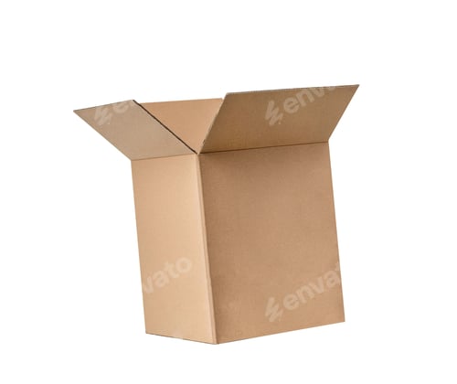Preview: Open cardboard isolated on white background