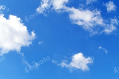 Preview: Blue sky with white fluffy cloud. Beautiful sky in the morning.