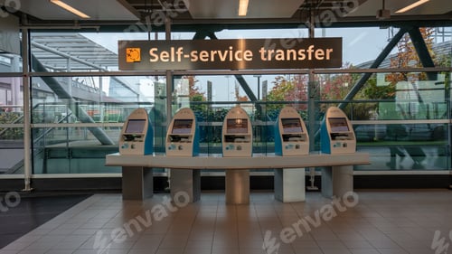 Preview: Transportation, train ticket, travel, airport, self-service transfer, machines