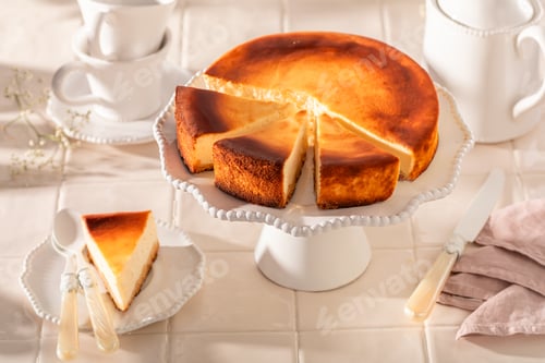 Preview: Traditional and sweet New york cheesecake with vanilla and mascarpone.