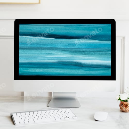 Preview: Ombre watercolor computer screen with design space