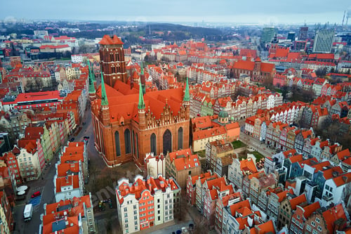 Preview: Aerial view of Gdansk city in Poland.