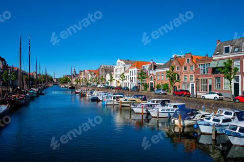 Preview: View of the harbour of Delfshaven. Rotterdam, Netherlands