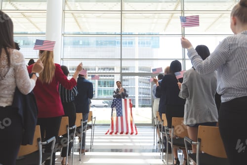 Preview: Male speaker speaks in a business seminar in office building