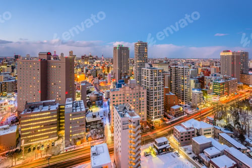 Preview: Sapporo, Hokkaido, Japan City Skyline