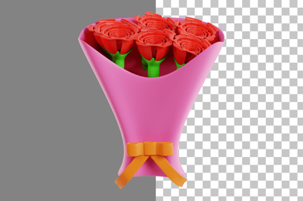 Vista previa: Icono 3D de ramo de flores