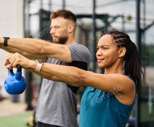 Preview: Portrait of active people exercising
