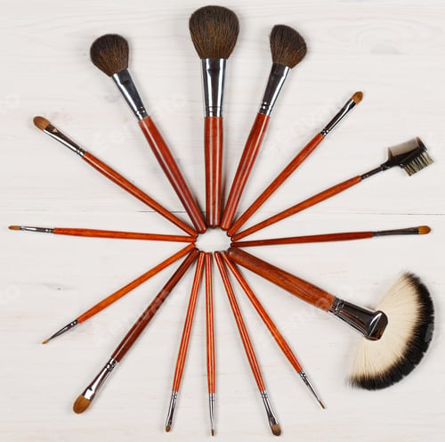 Preview: Makeup brushes set for professional on white background
