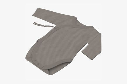 Preview: Gray Baby Onesie with Wrap Closure