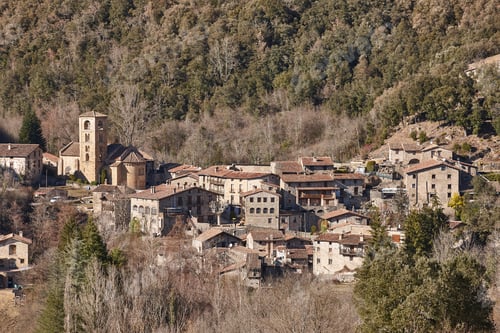 Preview: Picturesque medieval village with romanesque church. Girona. Catalonia, Spain