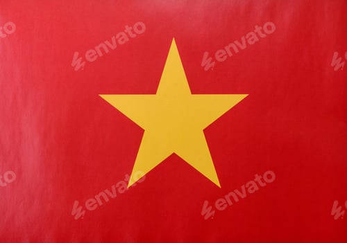 Preview: Vietnam flag in red color as a symbol of independence. Flag of Vietnam