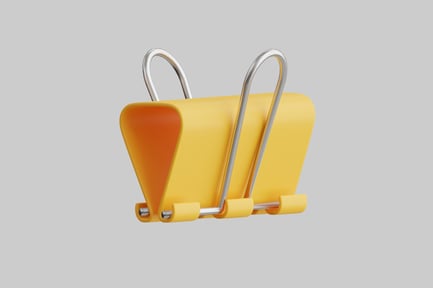 Preview: Yellow binder clip large size