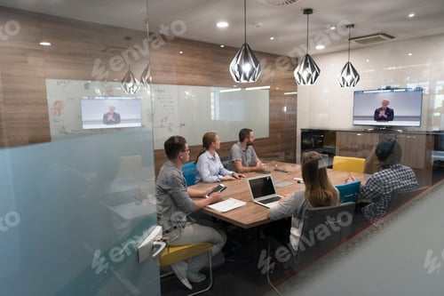 Preview: start up business people group attending videoconference call