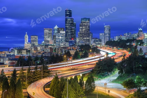 Preview: Seattle, Washington, USA Downtown Skyline and Highways