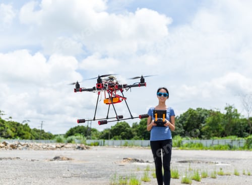 Preview: Drone flying at outdoor
