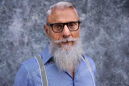 Preview: Senior hipster man portrait