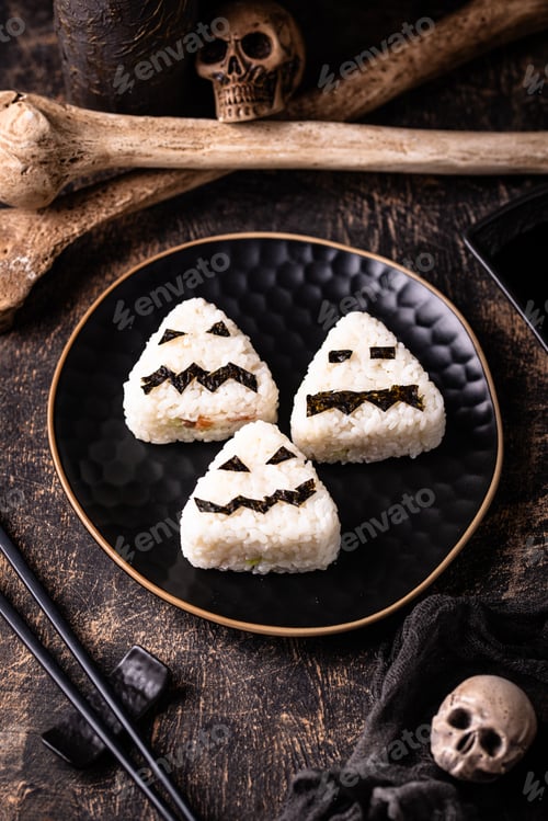 Preview: Halloween sushi onigiri in shape of moster