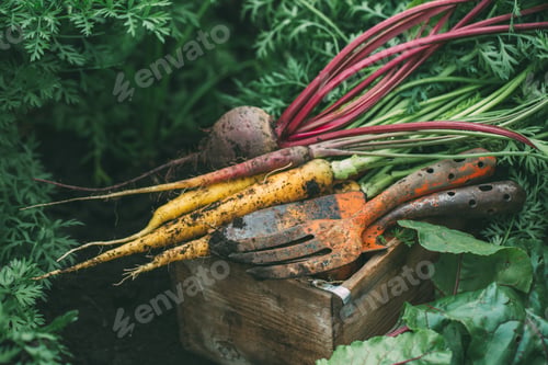 Preview: Harvest beets and carrots. Farm vegetables.
