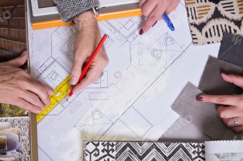 Preview: top view of architect drawing