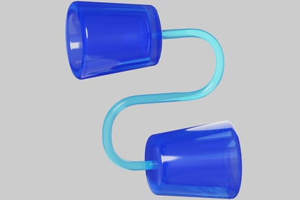 Preview: Blue cylindrical object with curved tube