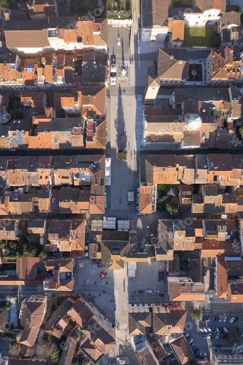 Preview: Aerial view of the square of Pietrasanta Versilia Italy