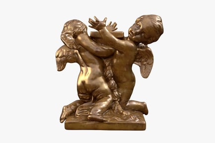 Preview: Bronze Angels Supporting Pedestal Sconce