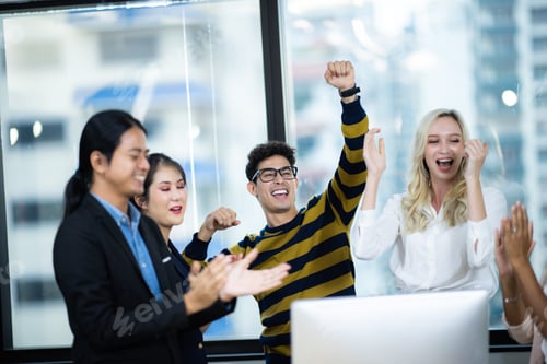 Preview: Business people are happy for success in business