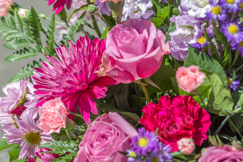 Preview: Close-up photo of bouquet of varios flowers