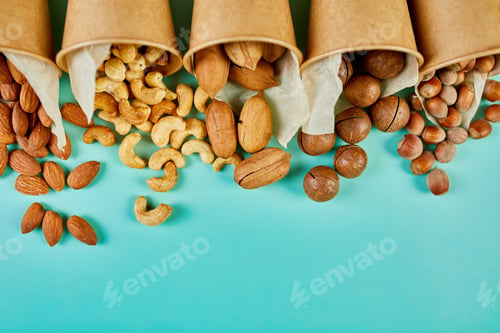 Preview: Assorted nuts in a in eco friendly cups, Rich in minerals and vegan protein