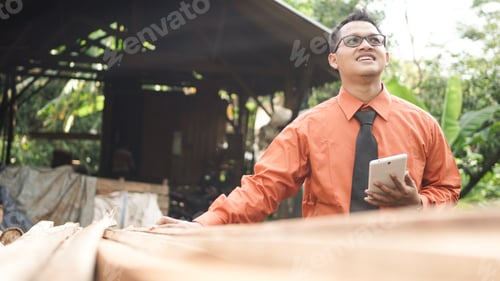 Preview: asian businessman wood craft