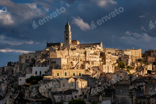 Preview: Enchanting Matera at dusk, where ancient stones breathe stories of the past in Puglia, Italy