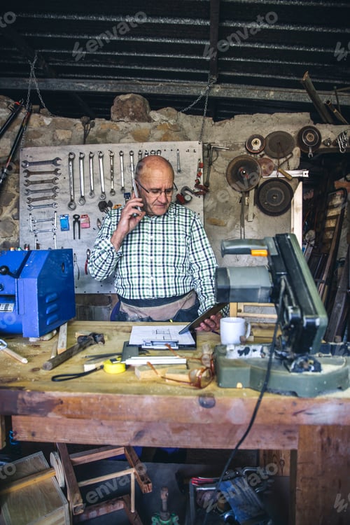 Preview: Carpenter in his workshop