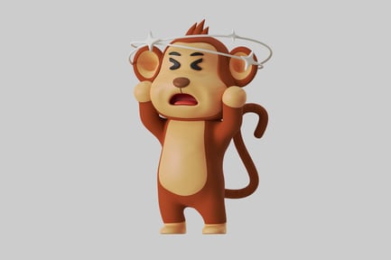 Preview: Dizzy cartoon monkey