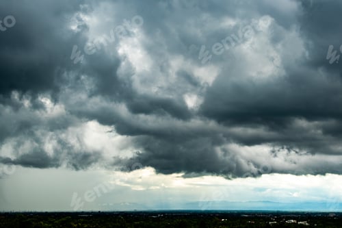 Preview: Storm clouds with the rani. Nature Environment Dark huge cloud sky black stormy cloud