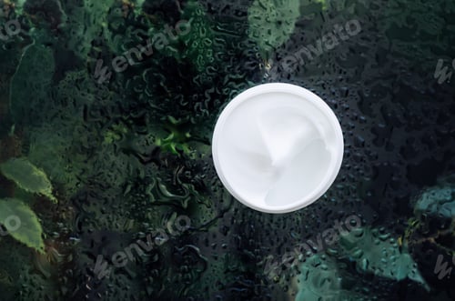 Preview: cosmetic cream on natural background with water drops organic cosmetics