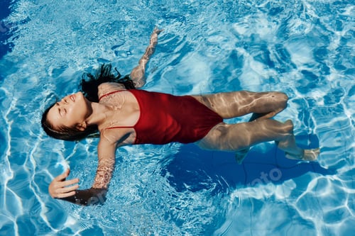 Preview: Swim woman person sport caucasian pool summer female water healthy blue
