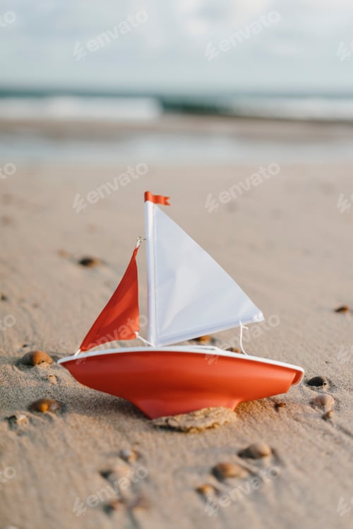 Preview: Toy boat an the beach