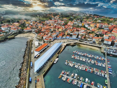 Preview: Aerial view in Finisterre. Camino de Santiago. Galicia,Spain. Drone Photo