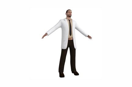 Preview: Man in lab coat with outstretched arms