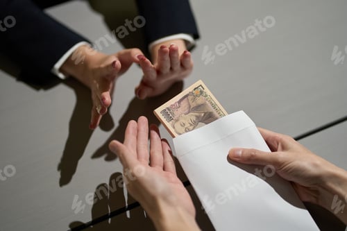 Preview: Hand of a woman who refuses to receive money