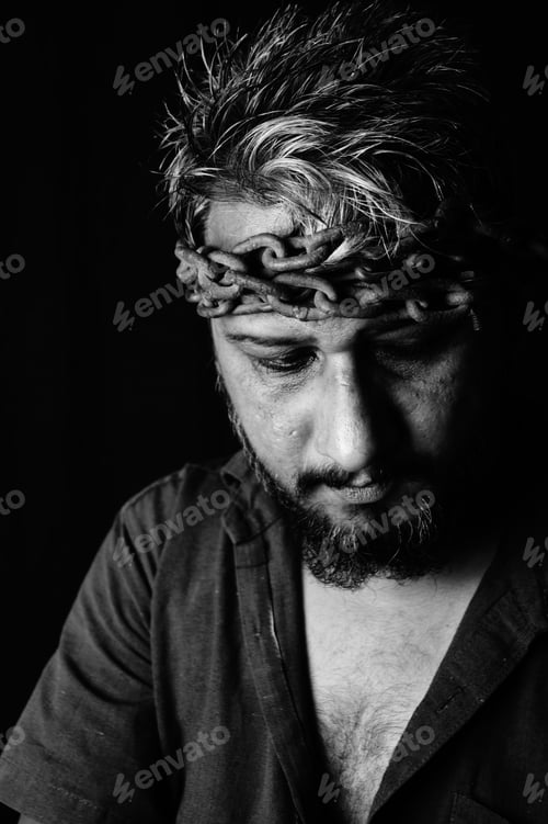 Preview: Black and white portrait of a South Asian man posing for a picture