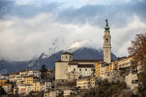 Preview: Colorful houses of beautiful Belluno town in Veneto province, northern Italy