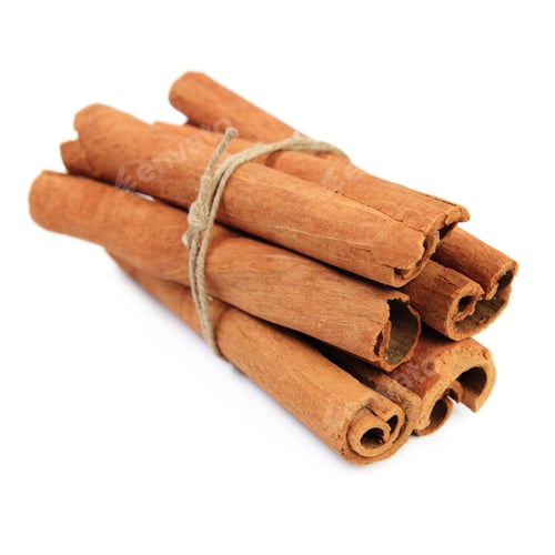 Preview: Cinnamon Sticks Tied with Twine on White Background